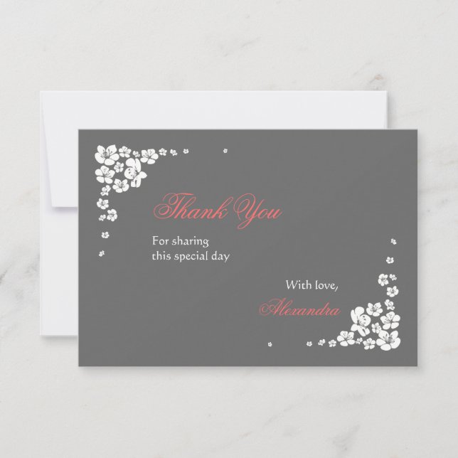 Elegant Bride Thank You 3.5x5 Card (Front)