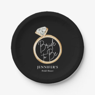 Elegant Bride To Be Bridal Shower Paper Plate