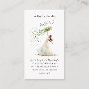 Elegant Bride to be Bridal Shower Share A Recipe Enclosure Card