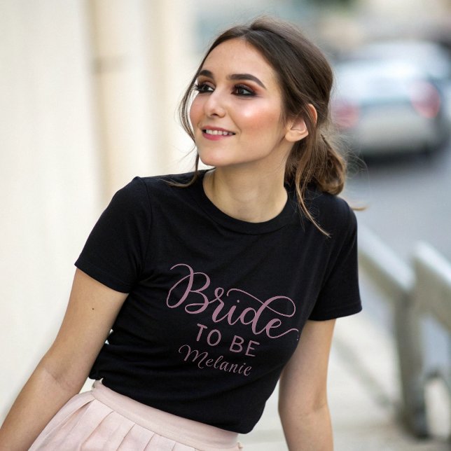 Elegant Bride to Be Modern Script Custom Wedding  T-Shirt (Creator Uploaded)