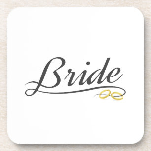 Elegant Bride Wedding Calligraphy Coaster