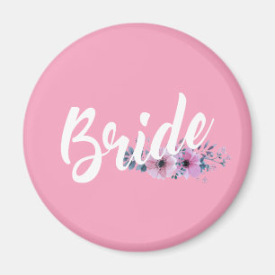 Elegant Bride Wedding Calligraphy Fridge Magnet