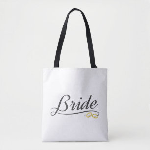 Elegant Bride Wedding Calligraphy   Tote Bag