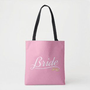 Elegant Bride Wedding Calligraphy Tote Bag