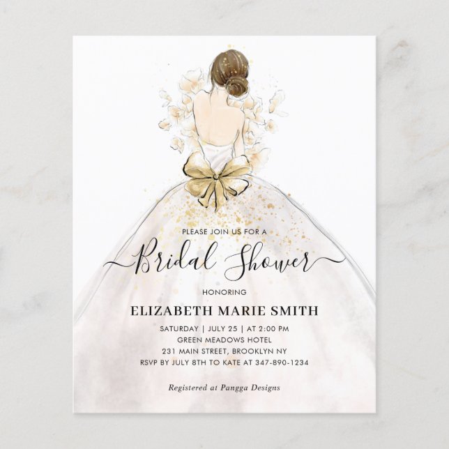 Elegant Bride Wedding Gown Dress Bridal Shower (Front)