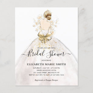 Elegant Bride Wedding Gown Dress Bridal Shower Inv