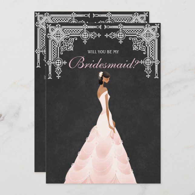 Elegant Bride Will You Be My Bridesmaid Invitation (Front/Back)