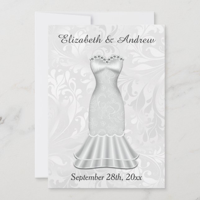Elegant Brides Wedding Gown Invitation (Front)