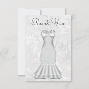 Elegant Brides Wedding Gown Thank you Card