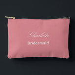 Elegant Bridesmaid Blush Pink Accessory Pouch<br><div class="desc">Elegant Bridesmaid Blush Pink Accessory Pouch, please personalise the name of the bridesmaid, using the online personalisation template before ordering. The personalisation template may also easily be used to personalise the design for other wedding guest roles, such as Maid of Honour, by changing the relevant text accordingly before before adding...</div>
