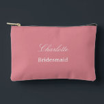 Elegant Bridesmaid Blush Pink Accessory Pouch<br><div class="desc">Elegant Bridesmaid Blush Pink Accessory Pouch, please personalise the name of the bridesmaid, using the online personalisation template before ordering. The personalisation template may also easily be used to personalise the design for other wedding guest roles, such as Maid of Honour, by changing the relevant text accordingly before before adding...</div>