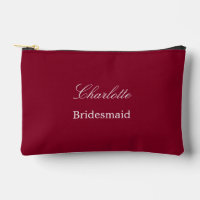 Elegant Bridesmaid Burgundy Accessory Pouch