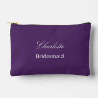 Elegant Bridesmaid Dark Purple Accessory Pouch