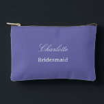Elegant Bridesmaid Lavender Accessory Pouch<br><div class="desc">Elegant Bridesmaid Lavender Accessory Pouch, please personalise the name of the bridesmaid, using the online personalisation template before ordering. The personalisation template may also easily be used to personalise the design for other wedding guest roles, such as Maid of Honour, by changing the relevant text accordingly before before adding to...</div>