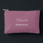 Elegant Bridesmaid Mauve Accessory Pouch<br><div class="desc">Elegant Bridesmaid Mauve Accessory Pouch, please personalise the name of the bridesmaid, using the online personalisation template before ordering. The personalisation template may also easily be used to personalise the design for other wedding guest roles, such as Maid of Honour, by changing the relevant text accordingly before before adding to...</div>