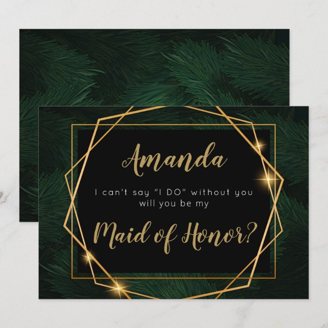 Elegant Bridesmaid proposal card tropical (Front/Back)