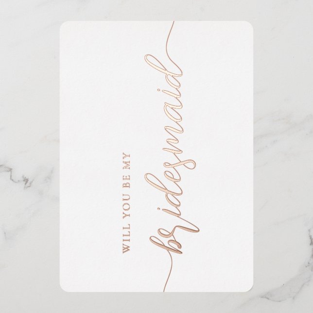 Elegant Bridesmaid Proposal Minimalist Rose Gold (Front)