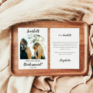 Elegant Bridesmaid Proposal Photo Card