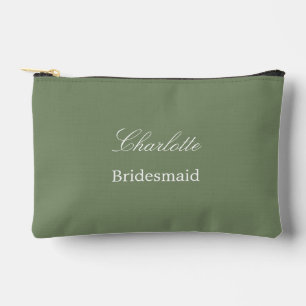 Elegant Bridesmaid Sage Green Accessory Pouch