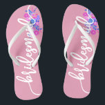 Elegant Bridesmaid Wedding Calligraphy Flip Flops<br><div class="desc">For further customisation, please click the "Customise" button and use our design tool to modify this template. If the options are available, you may change text and image by simply clicking on "Edit/Remove Text or Image Here" and add your own. If you wish to have this design added to a...</div>