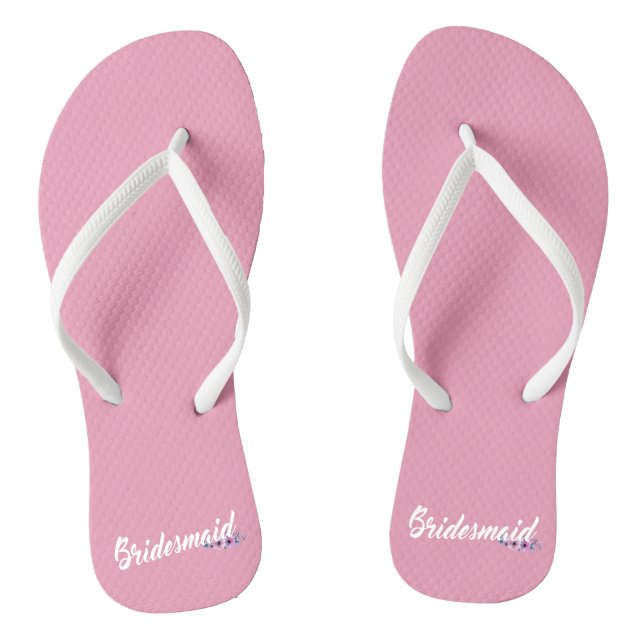 Elegant Bridesmaid Wedding Calligraphy Flip Flops (Footbed)