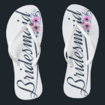 Elegant Bridesmaid Wedding Calligraphy Flip Flops<br><div class="desc">For further customisation, please click the "Customise" button and use our design tool to modify this template. If the options are available, you may change text and image by simply clicking on "Edit/Remove Text or Image Here" and add your own. If you wish to have this design added to a...</div>