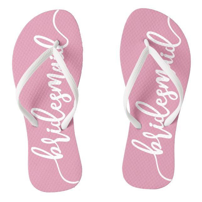 Elegant Bridesmaid Wedding Calligraphy Flip Flops (Footbed)