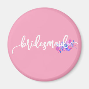 Elegant Bridesmaid Wedding Calligraphy Magnet