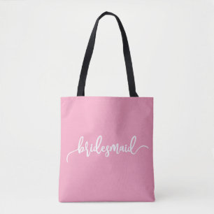 Elegant Bridesmaid Wedding Calligraphy Tote Bag