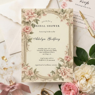 Elegant Bridgerton-Inspired Bridal Shower Invitation