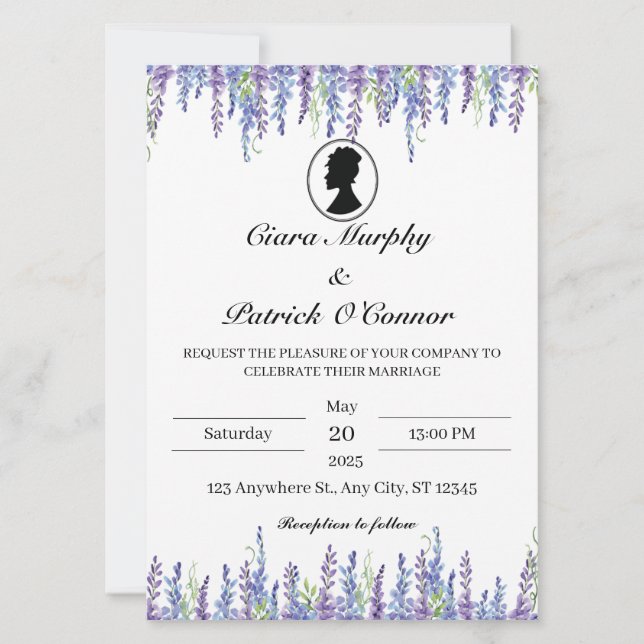 Elegant Bridgerton Wedding Invitation (Front)