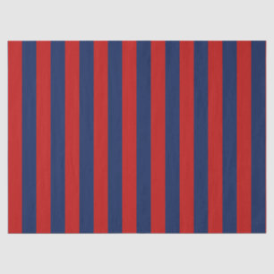 Elegant Bright Blue and Red Striped Pattern Tissue Paper