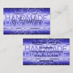 Elegant Bright Blue Luxurious Sparkle Glitter Glam Business Card
