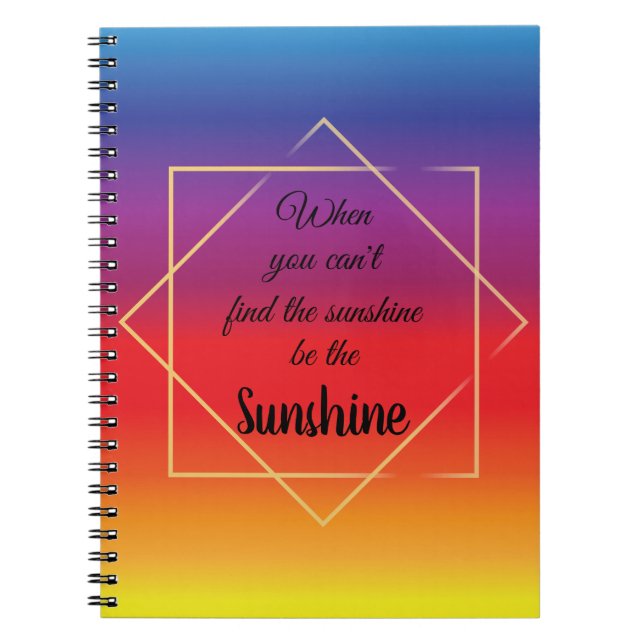 elegant bright colorful sunset with quote notebook (Front)