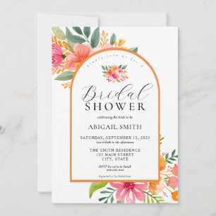 Elegant Bright Colourful Floral Bridal Shower Invitation
