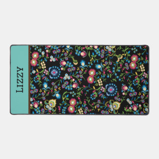 Elegant Bright Colourful Floral Desk Mat