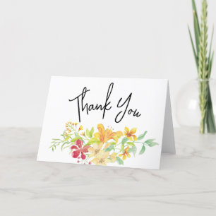Elegant Bright Floral Chic Bridal Shower Thank You Card