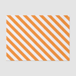 Elegant Bright Orange and White Striped Pattern Tissue Paper
