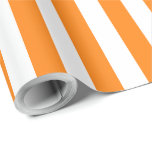 Elegant Bright Orange and White Striped Pattern Wrapping Paper<br><div class="desc">Simple bright orange stripe wrapping paper - perfect for fall parties,  weddings,  bridal showers,  and birthdays.</div>