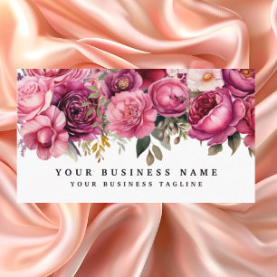 Elegant Bright Pink Flowers Business Cards
