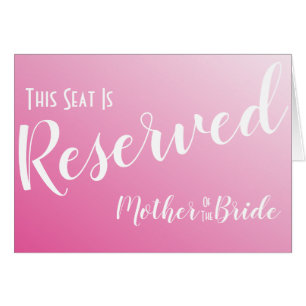 Elegant Bright Pink Reserved Seat Wedding Sign