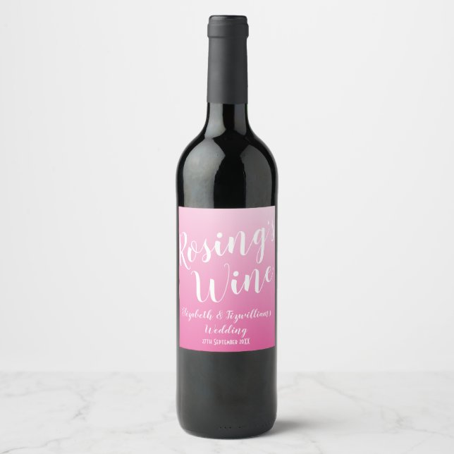 Elegant Bright Pink Wine Label (Front)
