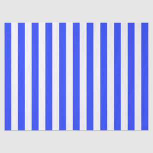 Elegant Bright Royal Blue Striped Pattern Tissue Paper