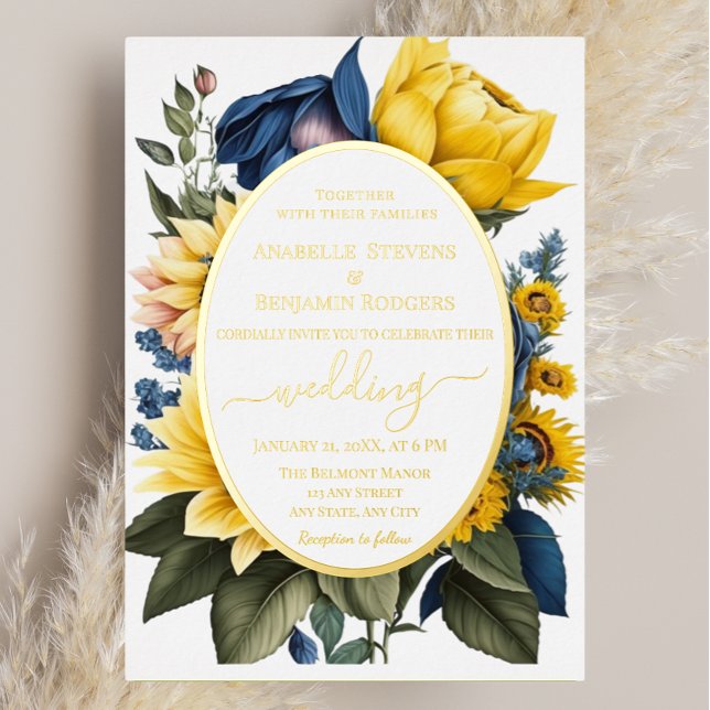 Elegant Bright Yellow and Blue Floral Wedding (Creator Uploaded)