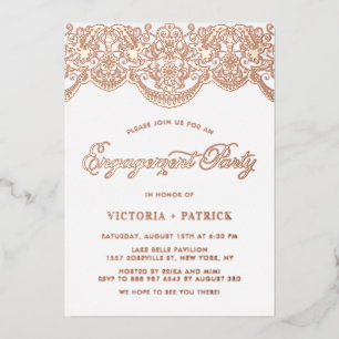 Elegant Brocade Lace Rose Gold Engagement Party