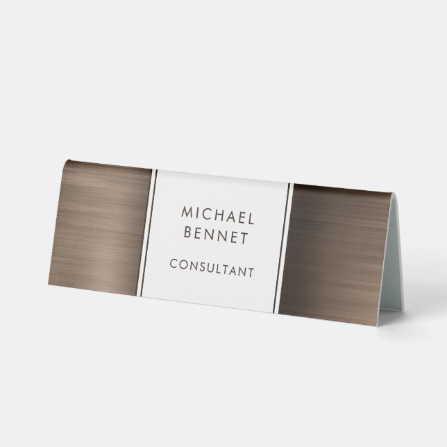 Elegant Bronze Brown Brushed Metallic Business (Front)
