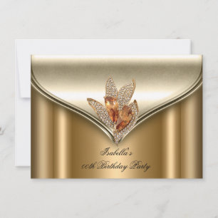 Elegant Bronze Brown Gold Birthday Party Invitation