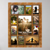 Elegant Bronze Frame Like Family Photo Collage