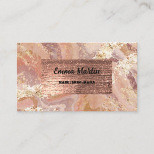 Elegant Bronze Gold Agate Business Card
