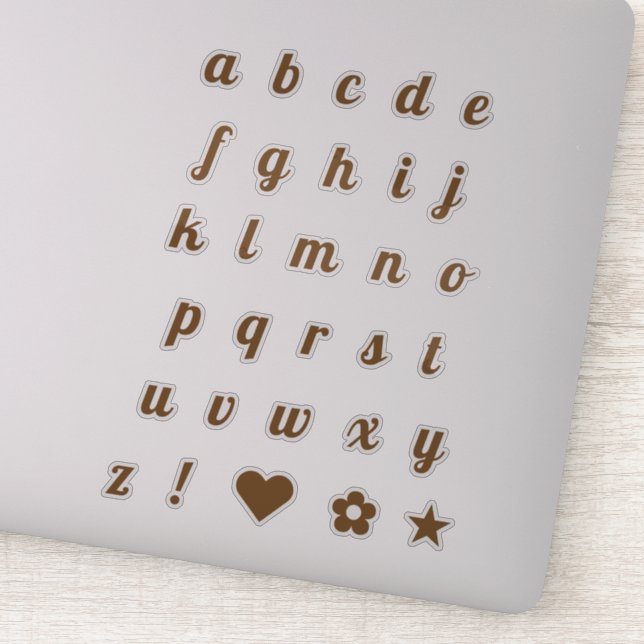 Elegant Bronze Script Letters Alphabet Initials (Detail)
